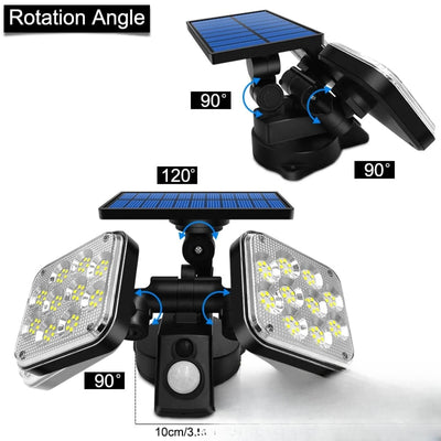 Projecteur solaire 2 têtes - têtes orientables 90°/120°