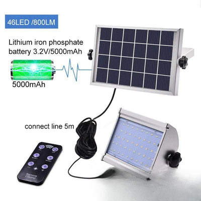 Projecteur solaire 46 LED - batterie 5000mAh et câble 5m