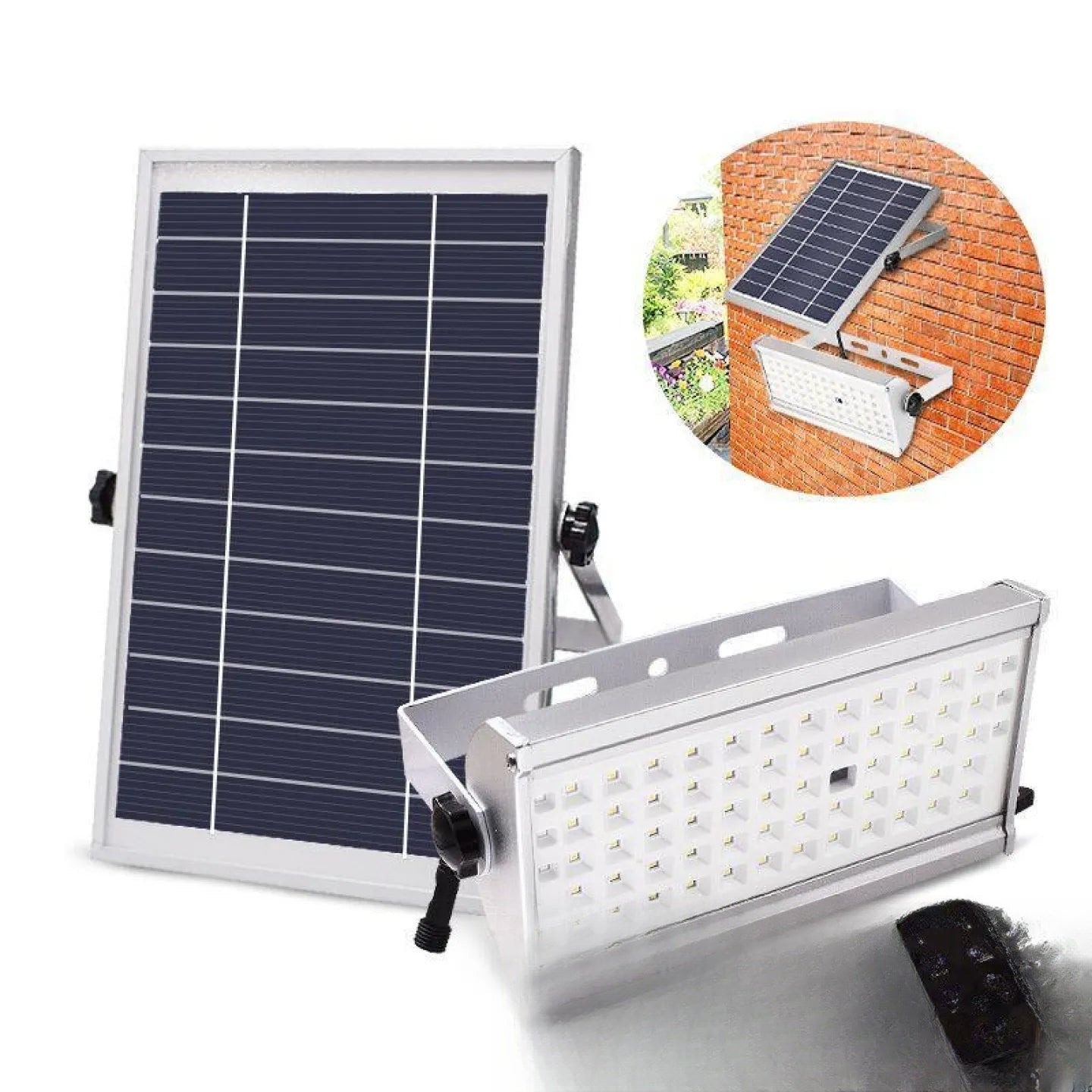 Projecteur solaire 65 LED à détecteur avec télécommande