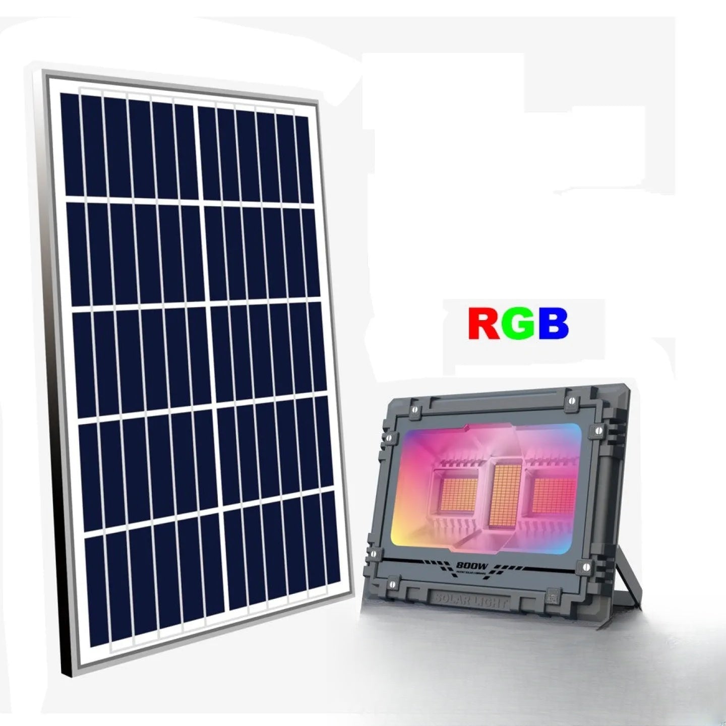 Projecteur solaire puissant LED couleur changeante RGB - vue produit