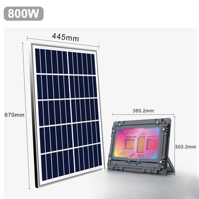 Projecteur solaire LED couleur changeante 800W - dimensions
