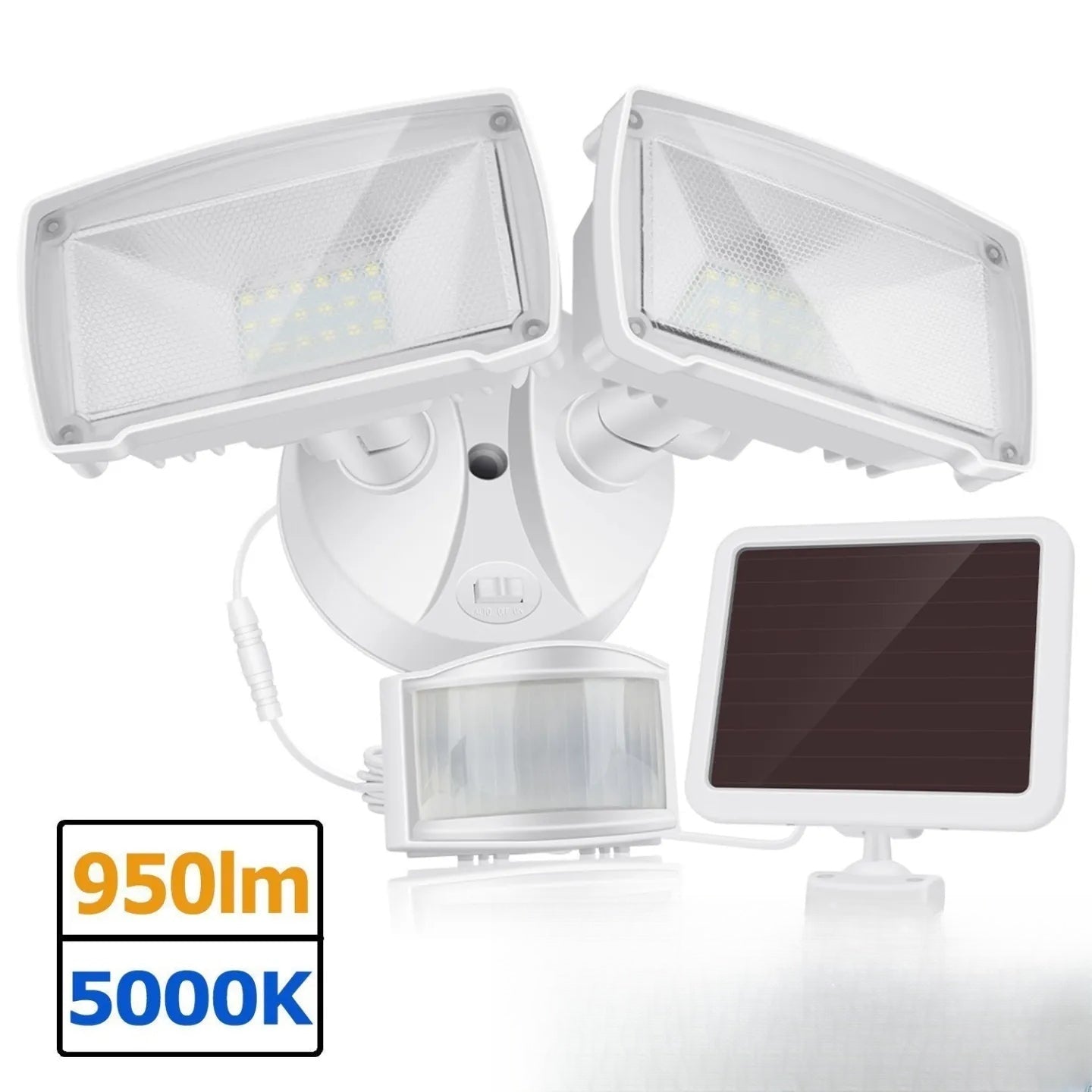 Projecteur solaire double 950 lumens extérieur - vue produit