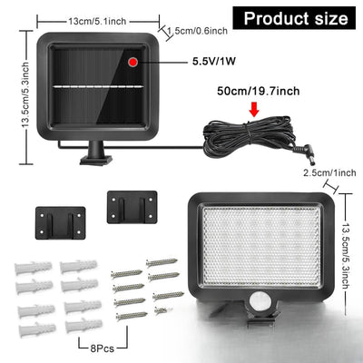 Projecteur solaire détecteur dimensions et câble 5 mètres