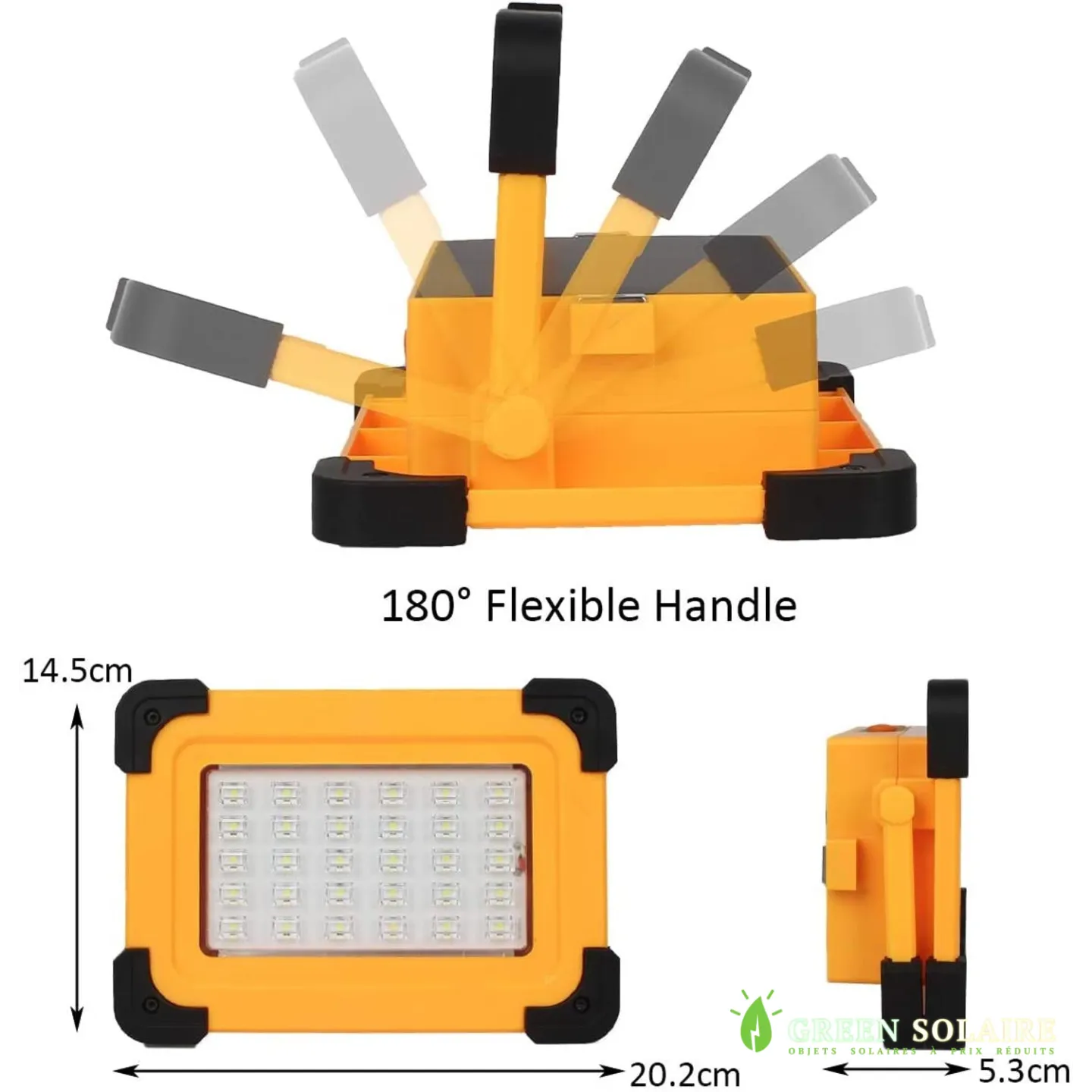 PROJECTEUR LED SOLAIRE USB