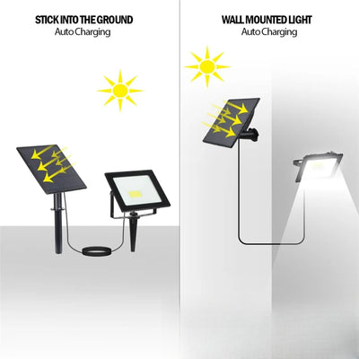 Projecteur solaire à piquer LED, éclairage de jardin