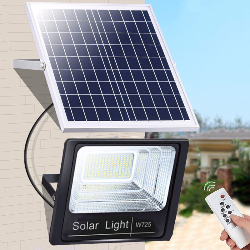 Projecteur solaire 50W LED blanc télécommande