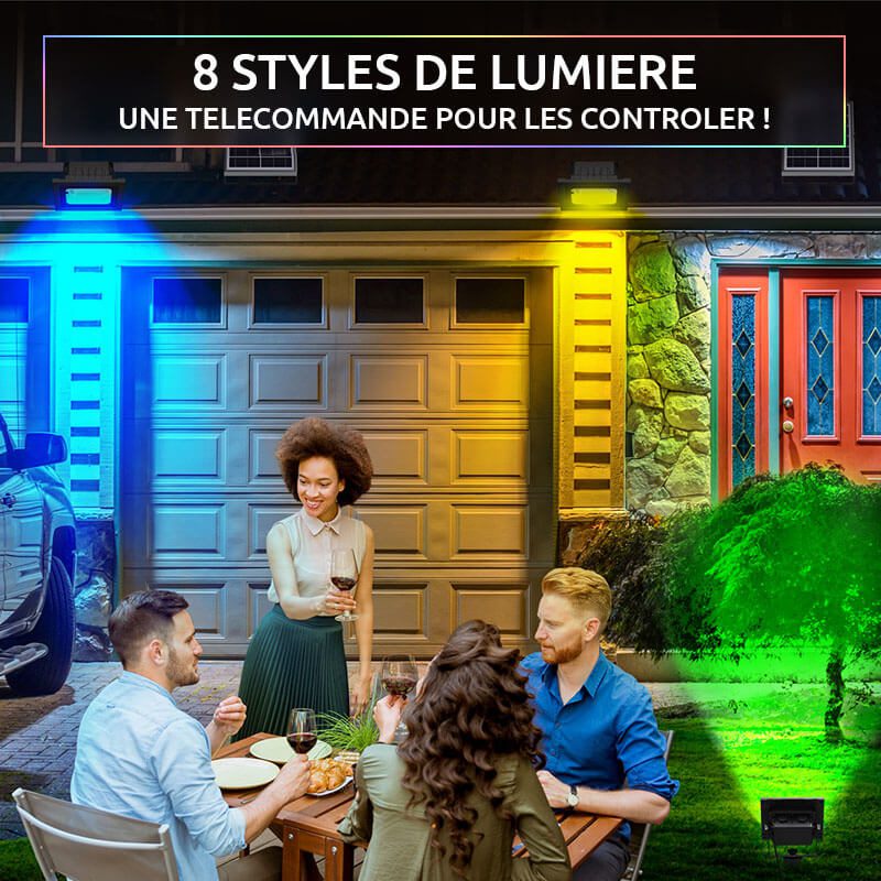 Projecteur solaire RGB 60 LED couleur