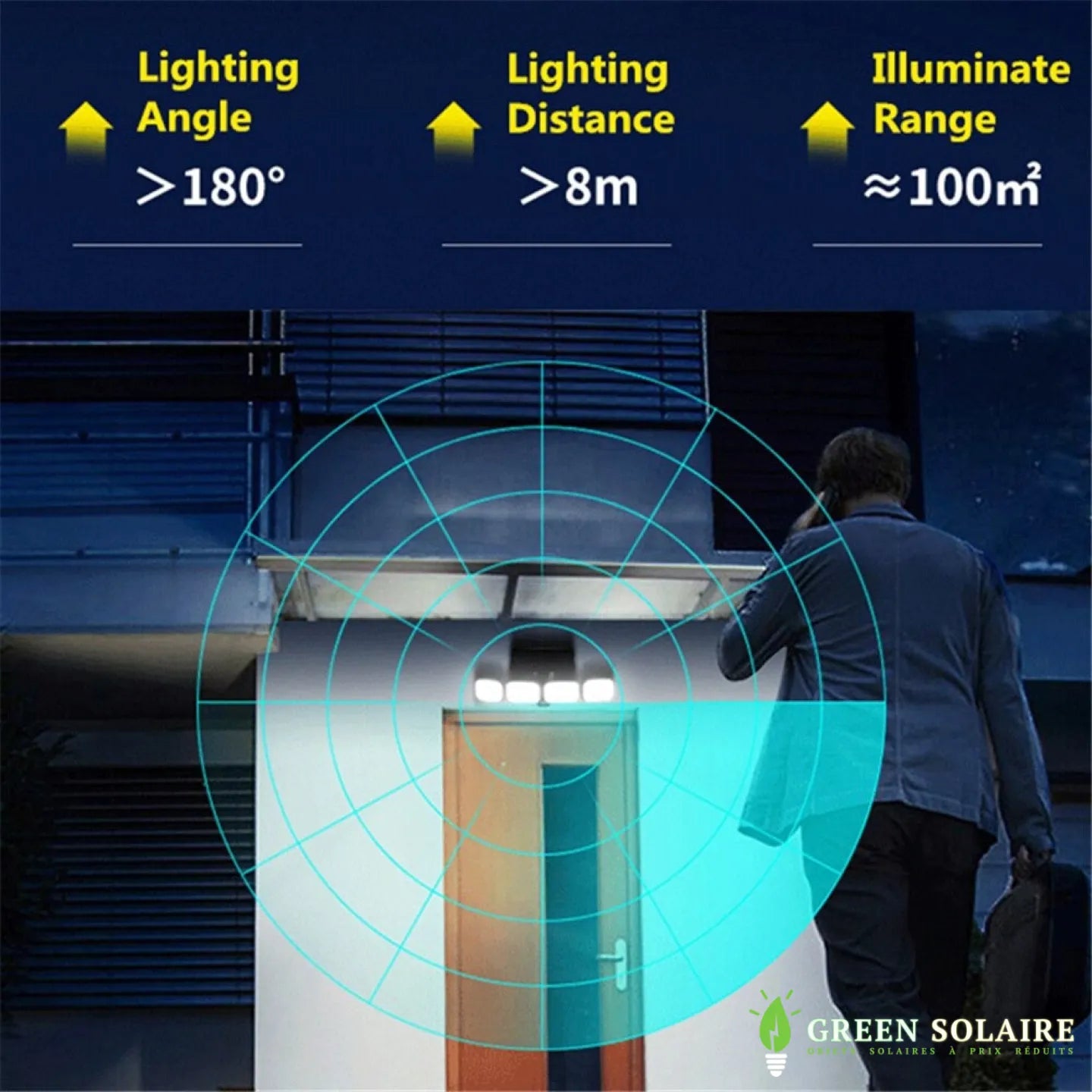 PROJECTEUR SOLAIRE SANS FIL AVEC TÉLÉCOMMANDE