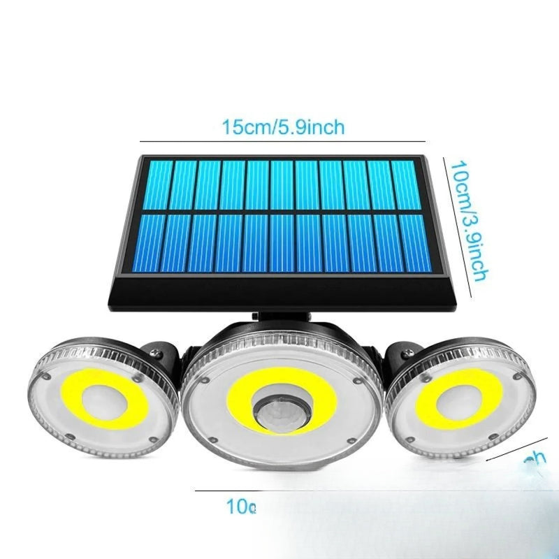 Projecteur solaire sans fil extérieur LED puissant mur nuit