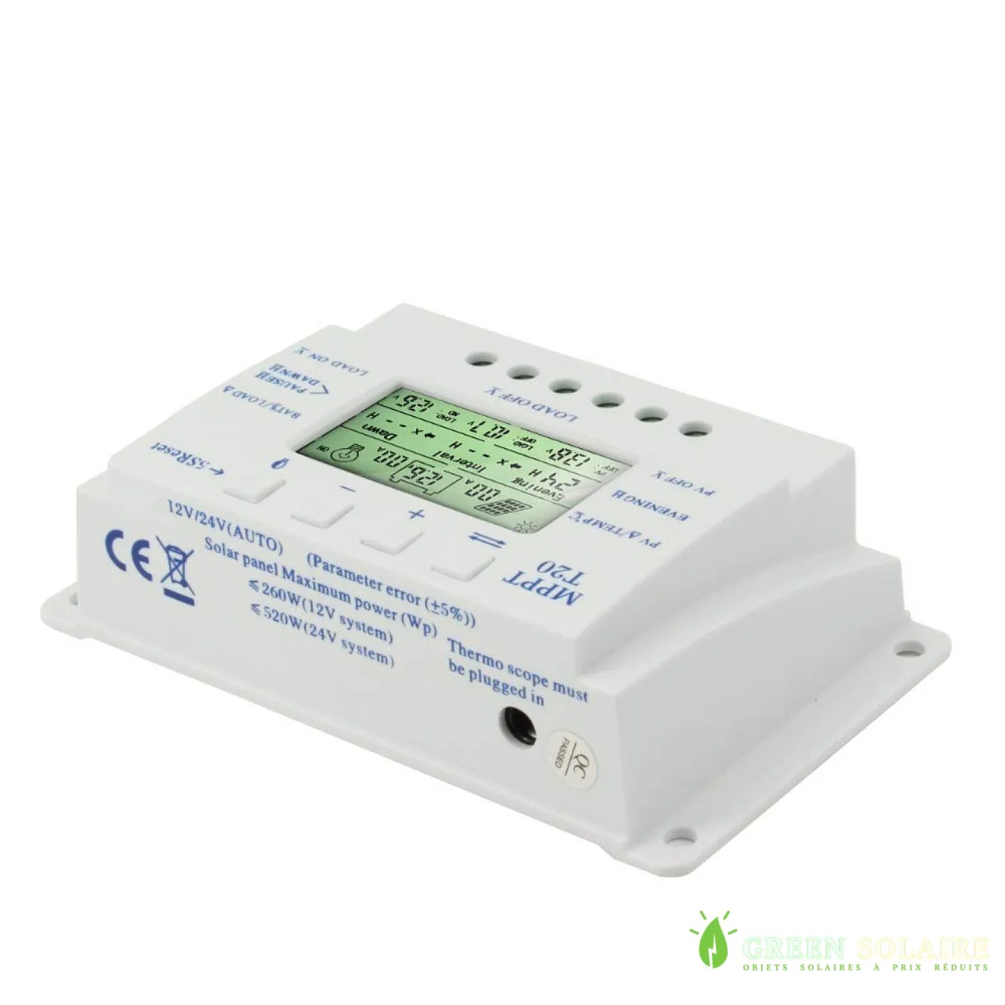 RÉGULATEUR DE CHARGE SOLAIRE MPPT 20A 12V/24V