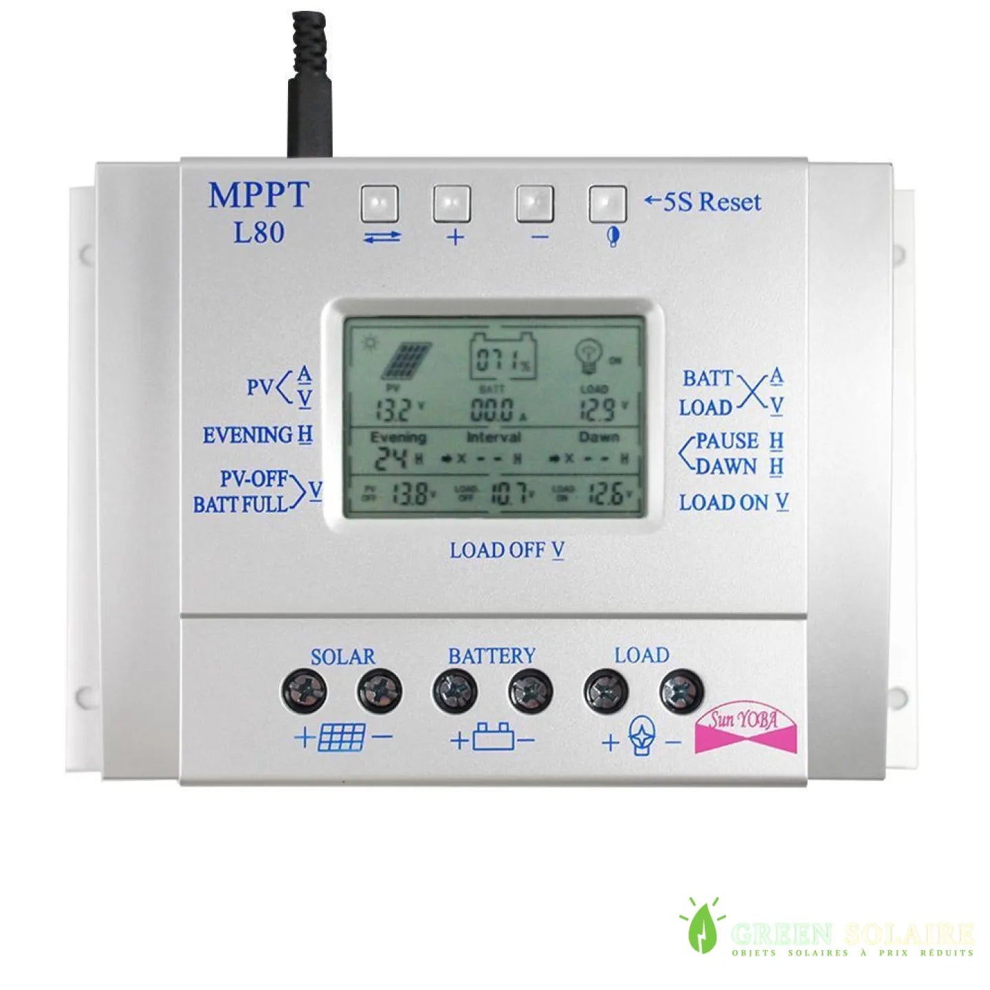 RÉGULATEUR DE CHARGE SOLAIRE MPPT L80A 12V/24V