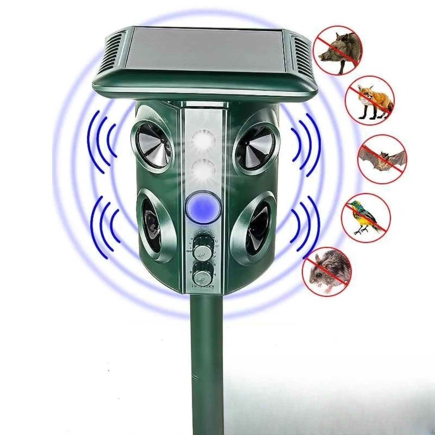 Répulsif à ultrasons solaire à planter pour jardin
