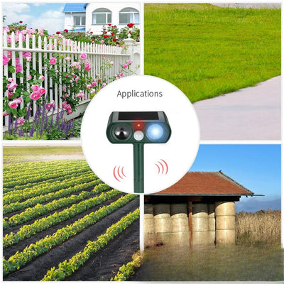 Répulsif ultrason solaire à planter, animaux nuisibles