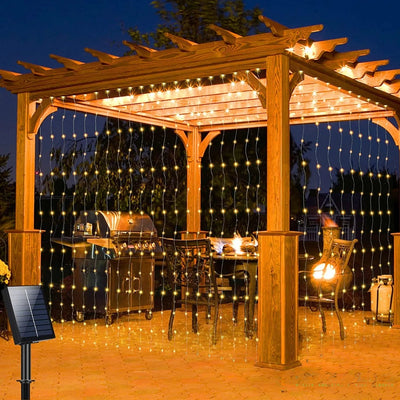 Rideau Lumineux Solaire LED Guirlande Extérieure