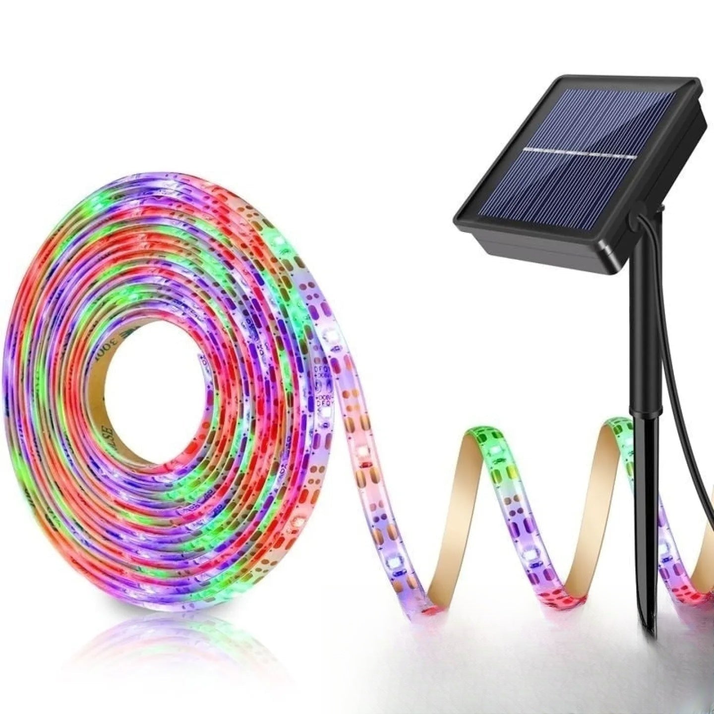 Ruban LED solaire extérieur multicolore RGB couleur changeante