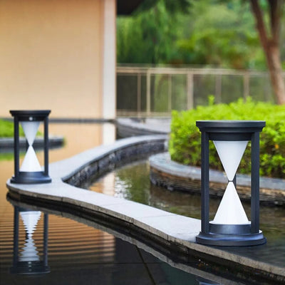 Luminaire solaire design sablier LED bord de bassin