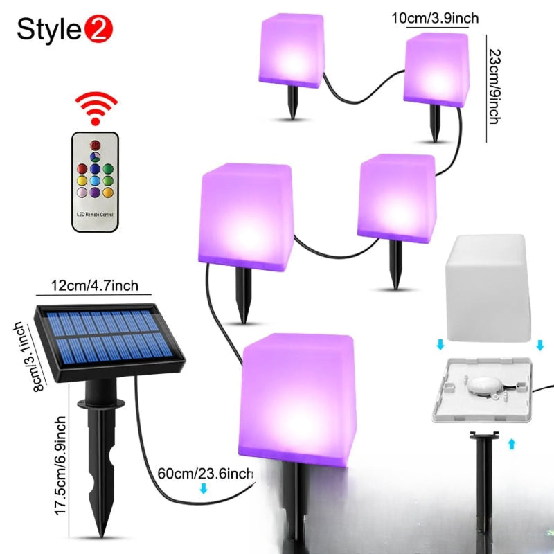 Spot solaire de jardin couleur changeante avec télécommande