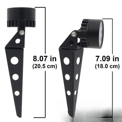 Dimensions du spot solaire design en aluminium