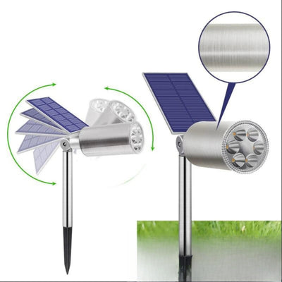 Spot solaire orientable en inox LED pour extérieur