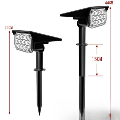 Dimensions du spot solaire de jardin lumière verte
