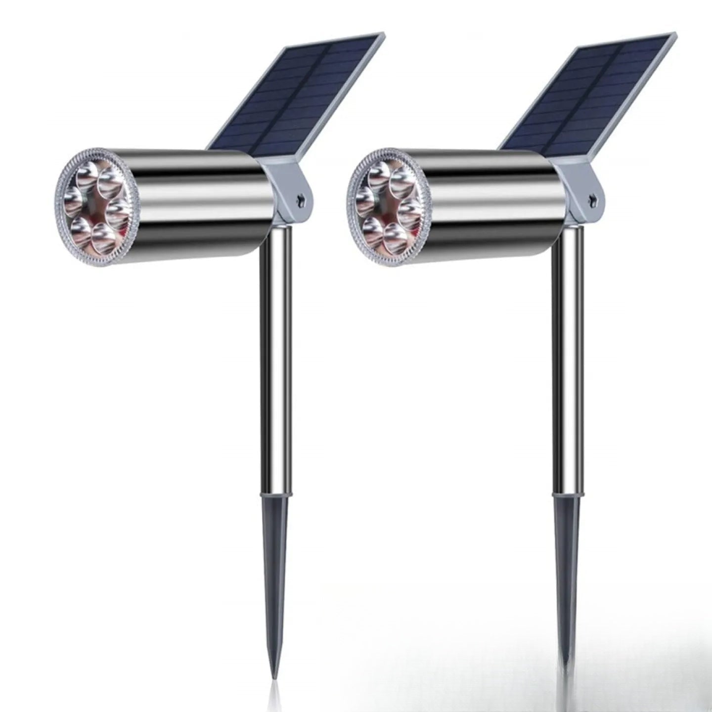Spot solaire de jardin en acier à planter LED