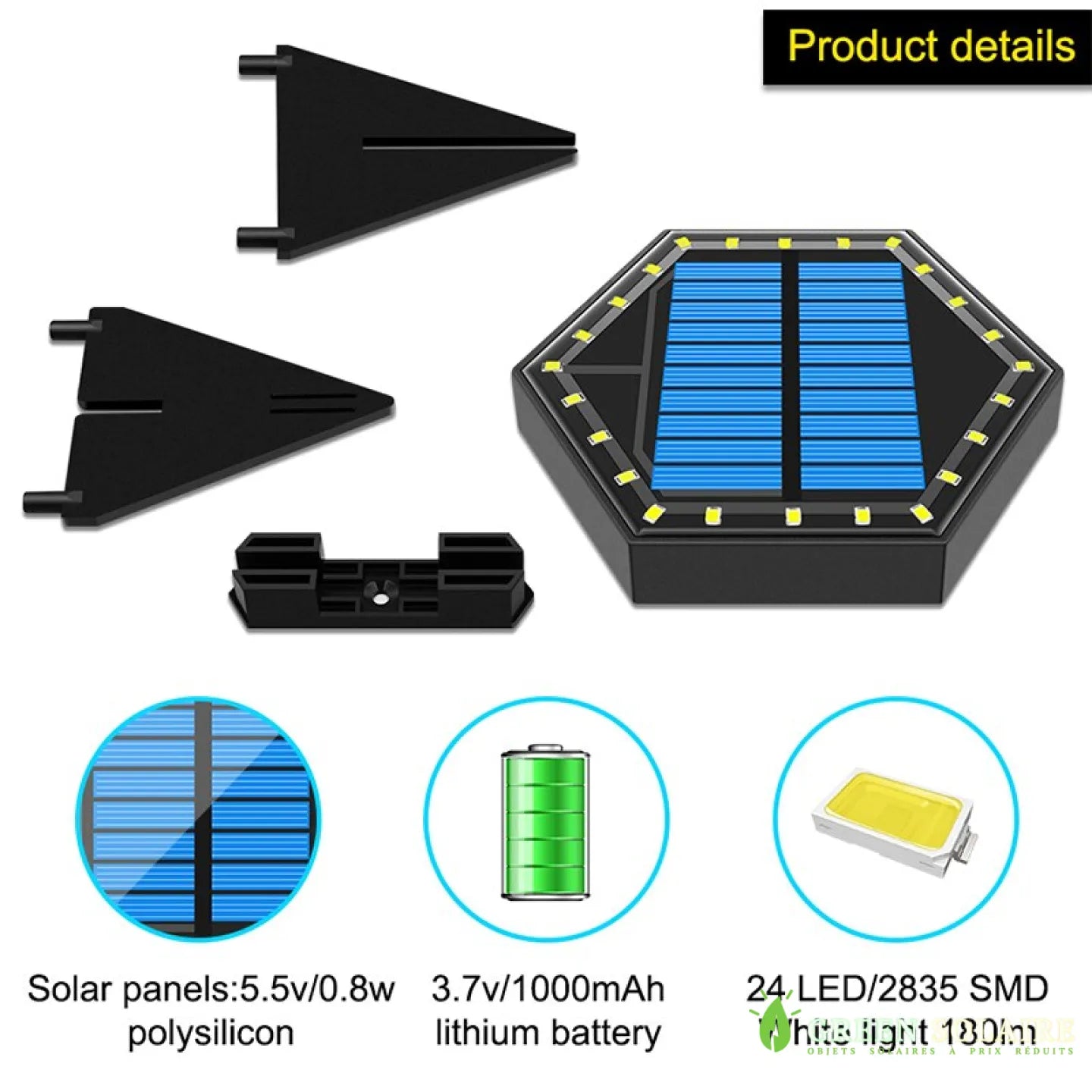 Spot encastrable solaire extérieur