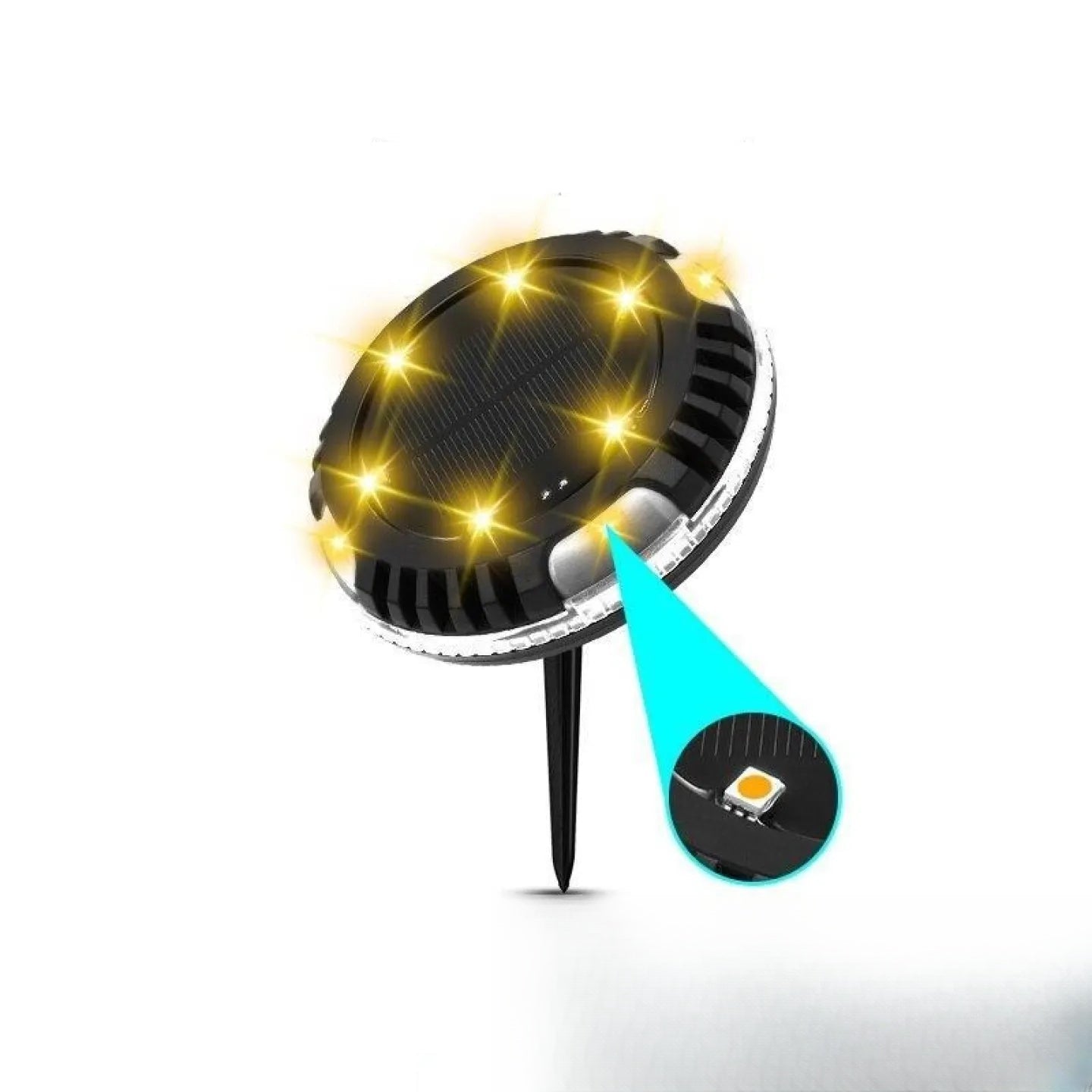 Spot solaire orientable de sol blanc chaud LED pour jardin