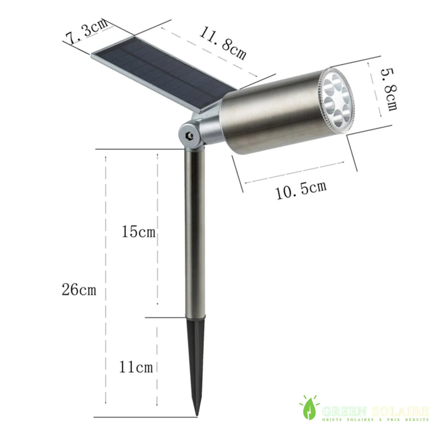 SPOT SOLAIRE DE JARDIN EN ACIER À PLANTER