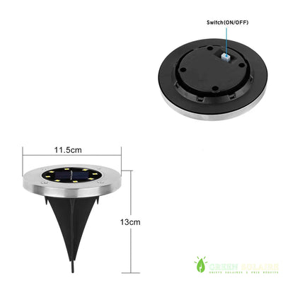 Spot solaire encastrable de jardin rond