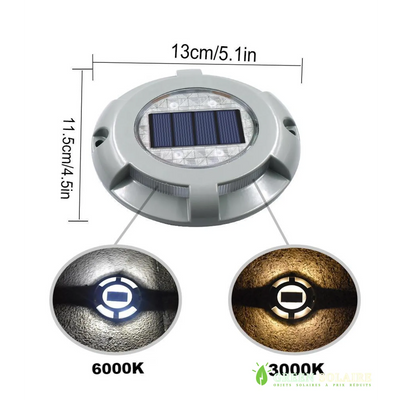 Spot solaire encastrable extérieur rond