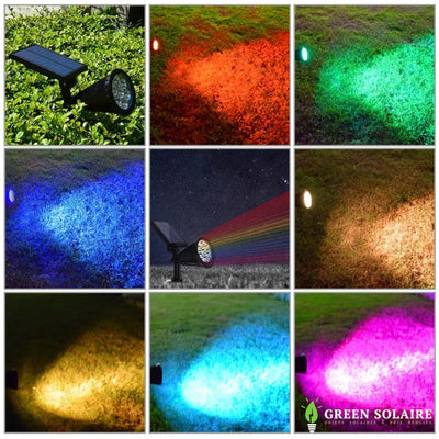 SPOT SOLAIRE LED COULEUR CHANGEANTE RGB POUR JARDIN