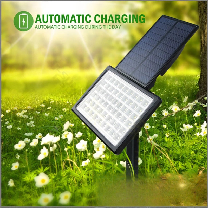 Spot solaire de jardin puissant 54 LED extérieur