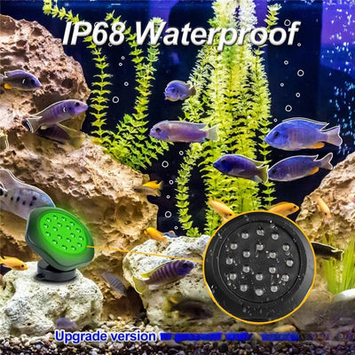 Spot solaire submersible IP68 immergé dans un aquarium