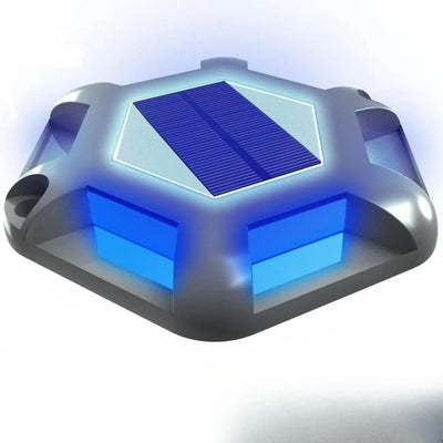 Spot solaire encastrable LED bleu extérieur sol