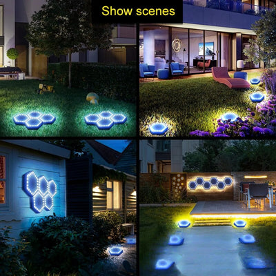 Spot solaire encastrable - mises en situation jardin