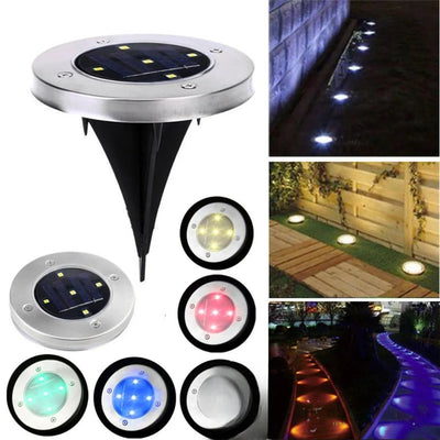 Spot solaire encastrable multicolore pour sol extérieur