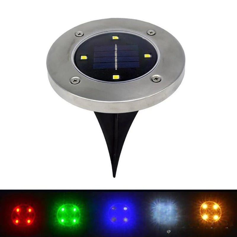 Spot solaire encastrable multicolore pour sol extérieur