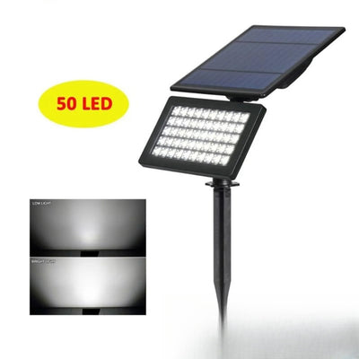 Spot solaire puissant lumière blanche 50 LED extérieur jardin