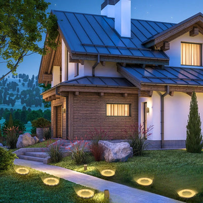 Spot Solaire Encastrable Plat LED Extérieur Sol – étanche, charge le jour et éclaire la nuit