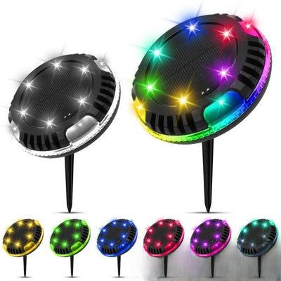 Spot solaire inclinable multicolore RGB de jardin - vue produit et coloris