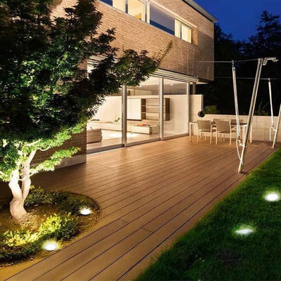 Spot Solaire Encastrable de Jardin Rond LED – intégré dans une terrasse