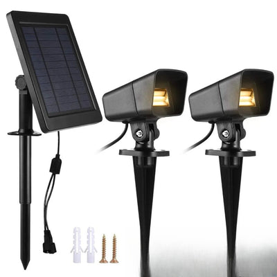Spot solaire puissant avec panneau déporté LED jardin