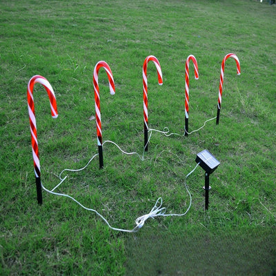 Sucre d'Orge Solaire Lumineux Décoration Jardin de Noël – décoration de Noël plantée au jardin