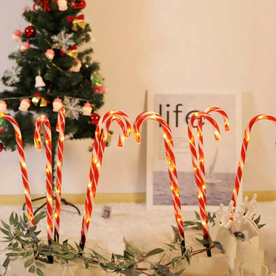 Sucre d'Orge Solaire Lumineux Décoration Jardin de Noël – recharge solaire autonome, sans fil