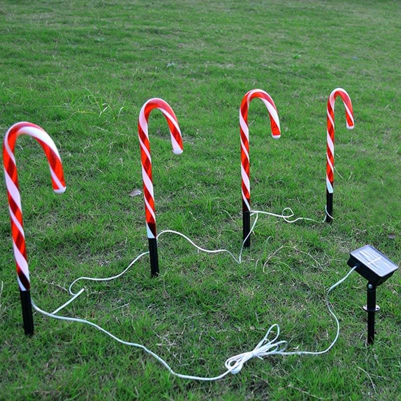 Lot de sucres d'orge solaires LED décoration Noël