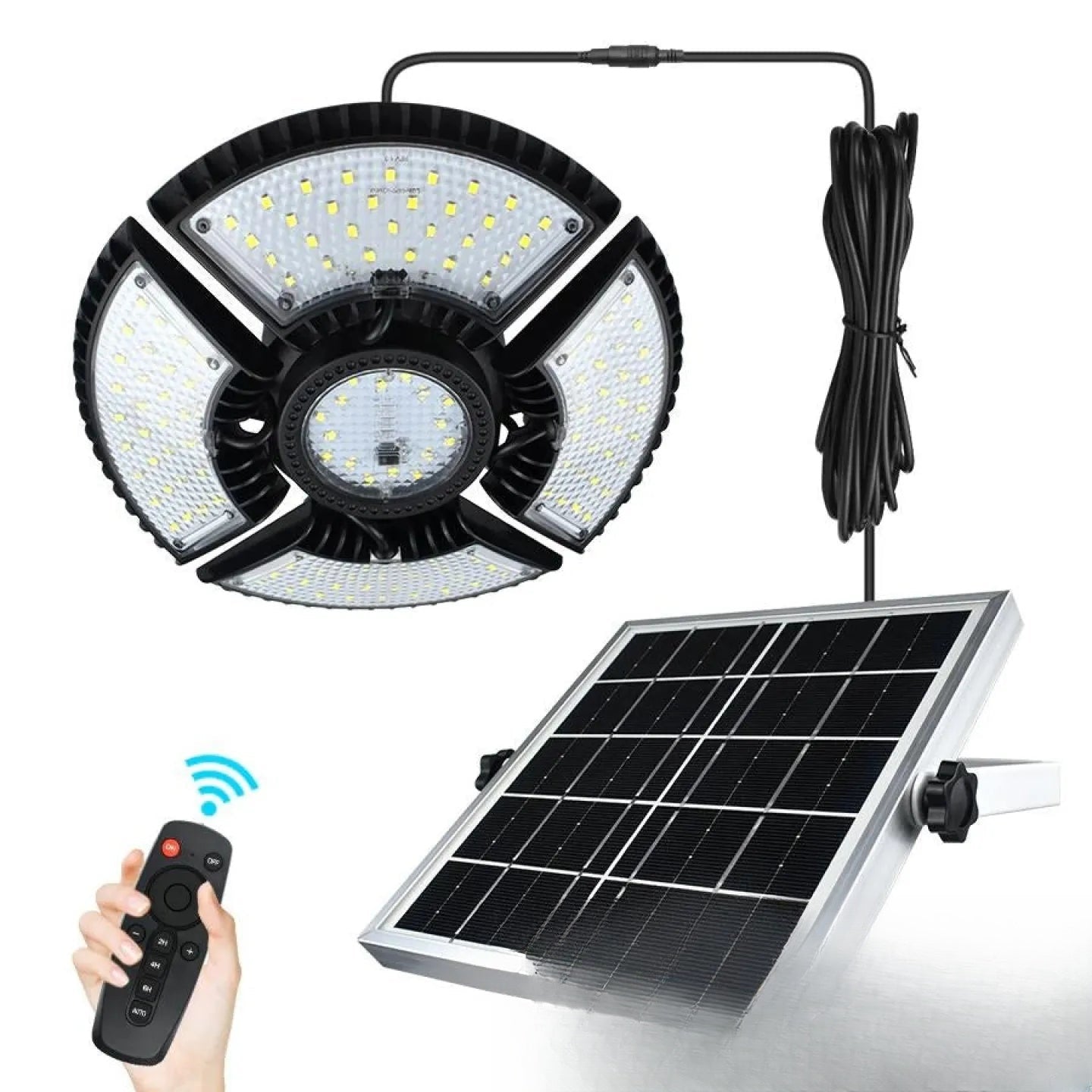Lampe solaire suspendue LED avec télécommande extérieur - vue produit