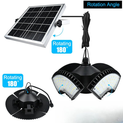 Lampe solaire suspendue avec panneau orientable à 180°