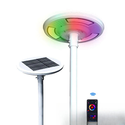 Tête de lampadaire solaire couleur changeante pour extérieur