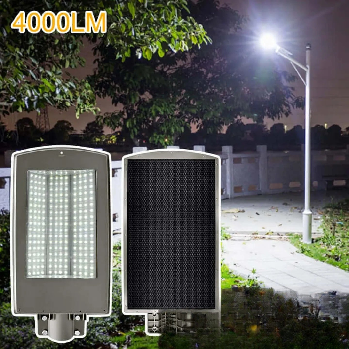 Tête de lampadaire solaire LED puissante éclairage extérieur
