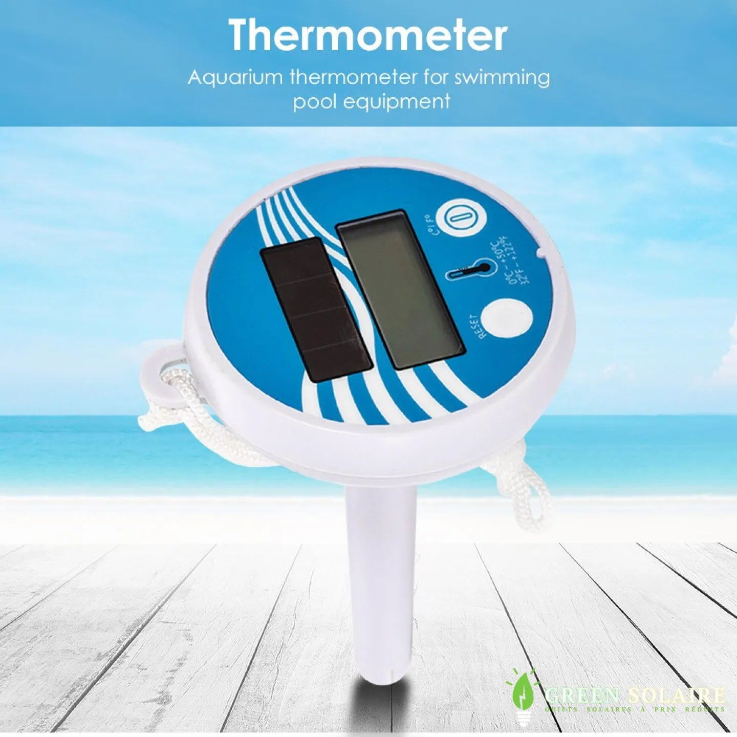 THERMOMETRE PISCINE SANS FIL SOLAIRE